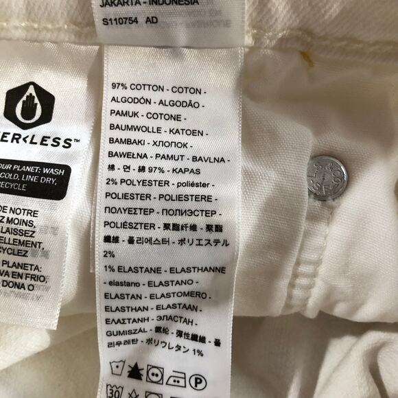 NEW Levi's 501 Skinny Jeans White Womens 26 x 28 Button Fly High Rise Distressed - Picture 12 of 13